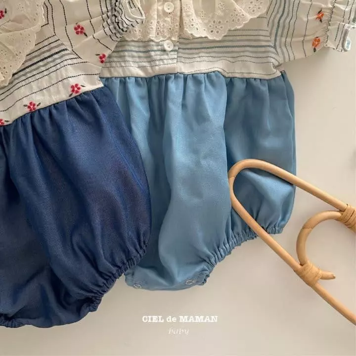 Ciel De Maman - Korean Baby Fashion - #onlinebabyshop - Flower Denim Bodysuit - 11