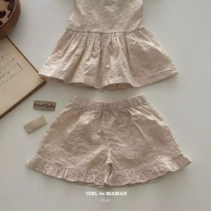 Ciel De Maman - Korean Children Fashion - #childrensboutique - Sleeveless Lace Set