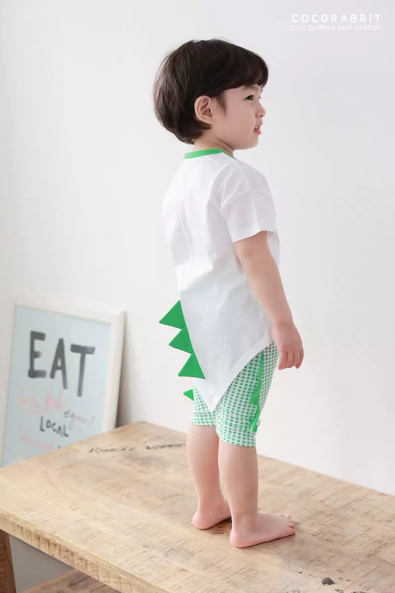 Coco Rabbit - Korean Children Fashion - #kidsshorts - Check Dino Pants - 6