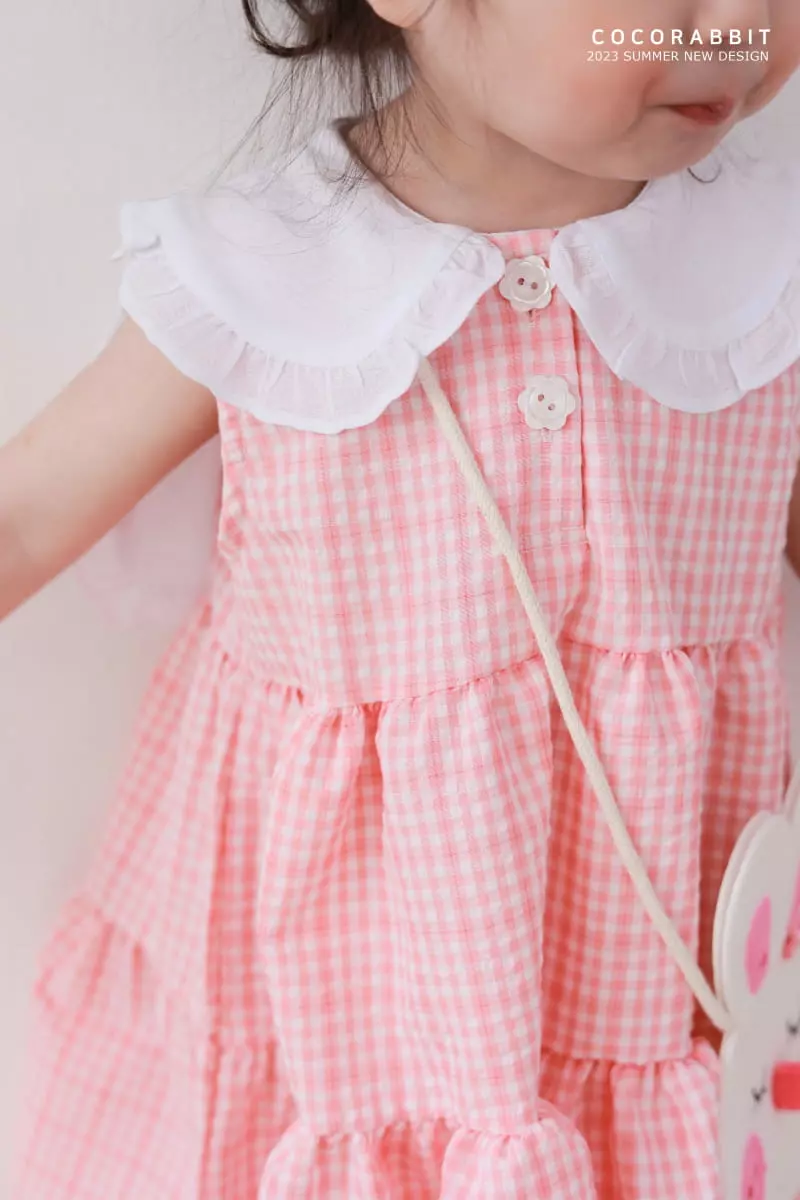 Coco Rabbit - Korean Children Fashion - #toddlerclothing - Check Rabbit One-piece