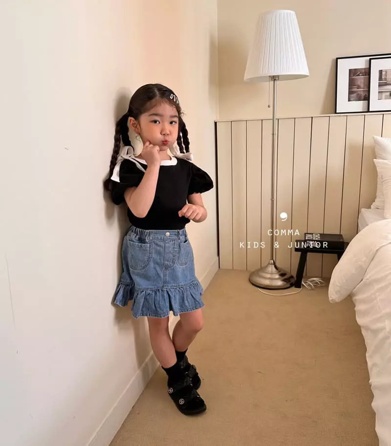 Comma - Korean Children Fashion - #prettylittlegirls - Shoulder Ribbon Tee - 4