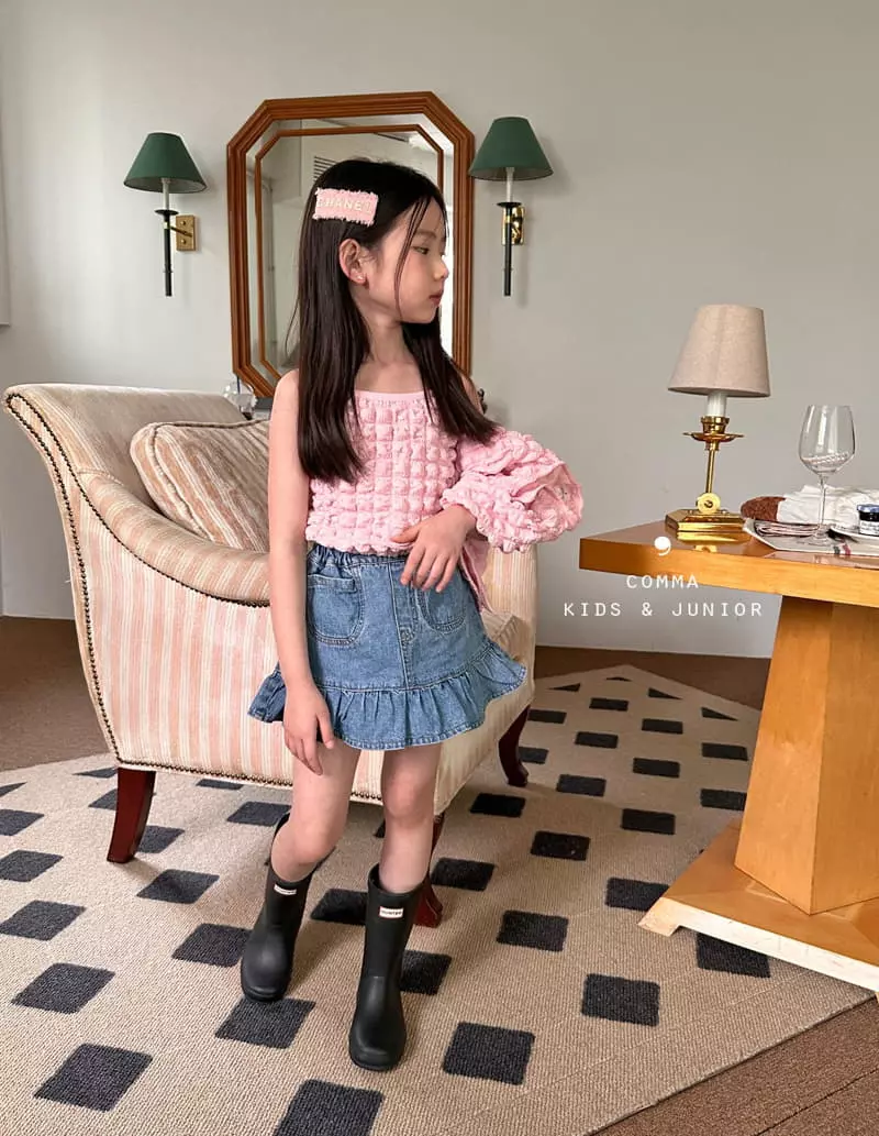Comma - Korean Children Fashion - #discoveringself - Denim Plare Skirt - 10