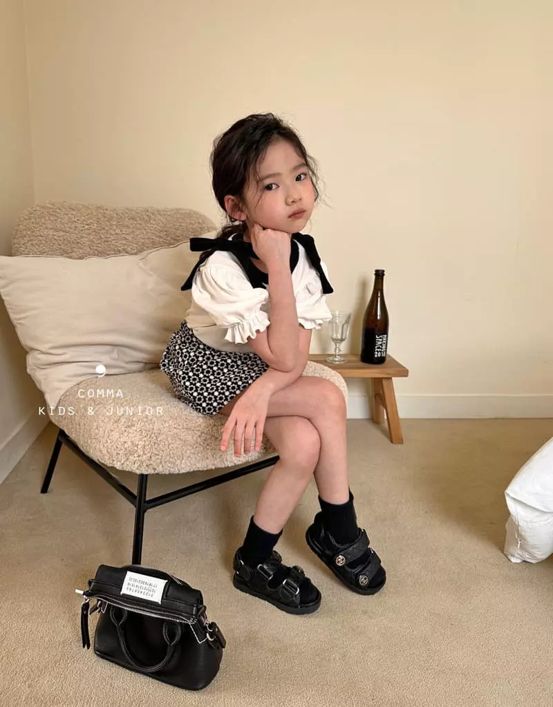 Comma - Korean Children Fashion - #fashionkids - Shoulder Ribbon Tee - 9