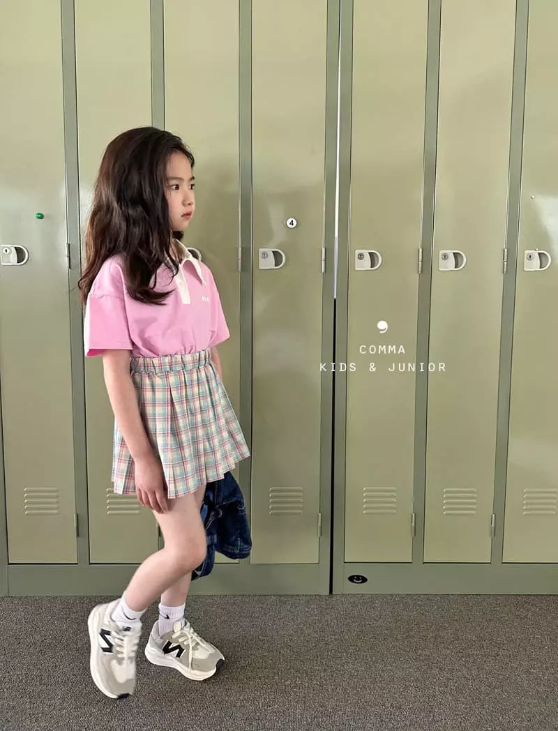 Comma - Korean Children Fashion - #kidzfashiontrend - Wrinkle Skirt Pink - 7