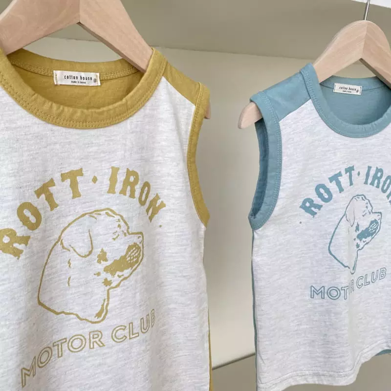 Cotton House - Korean Children Fashion - #childofig - Color Sleeveless Tee - 9