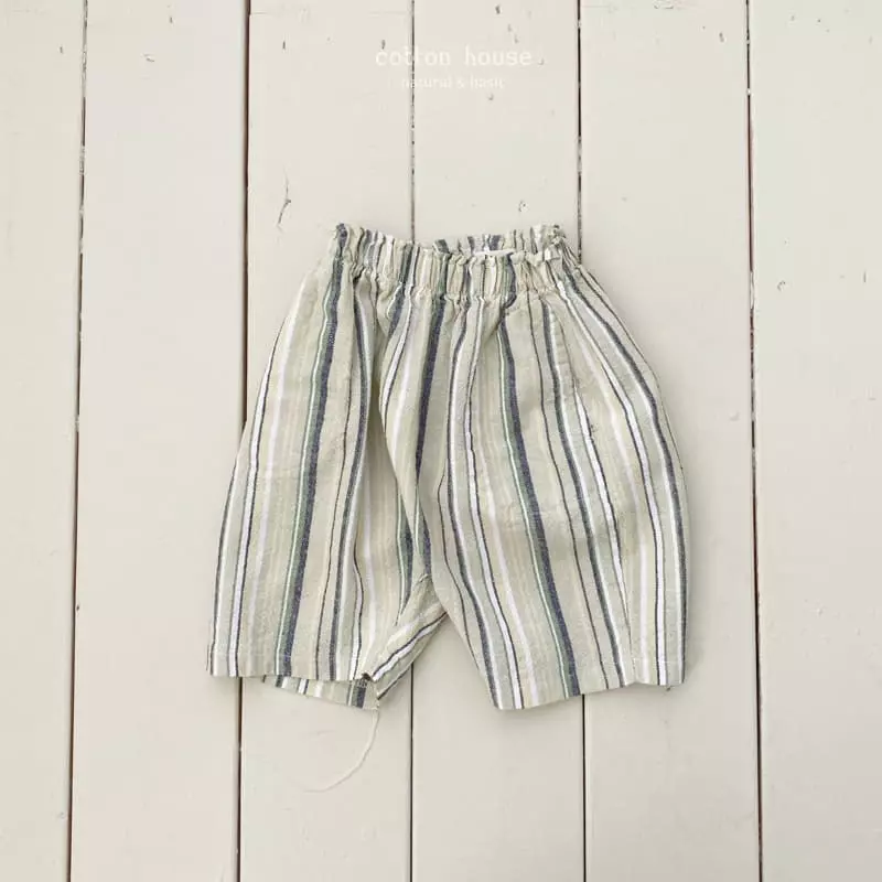 Cotton House - Korean Children Fashion - #childrensboutique - Stripes Linen Pants - 10