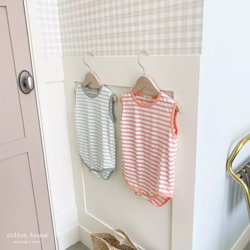 Cotton House - Korean Children Fashion - #kidsshorts - Slush Sleeveless Bodysuit - 3