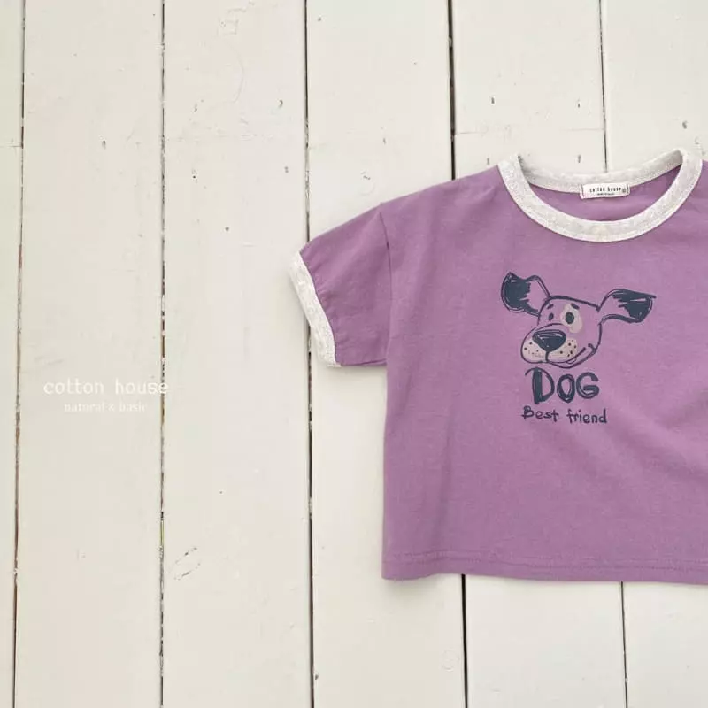 Cotton House - Korean Children Fashion - #kidsstore - Dog Color Tee - 7