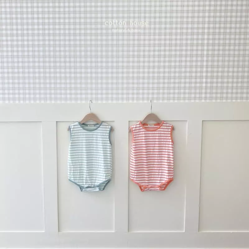 Cotton House - Korean Children Fashion - #kidsshorts - Slush Sleeveless Bodysuit - 4