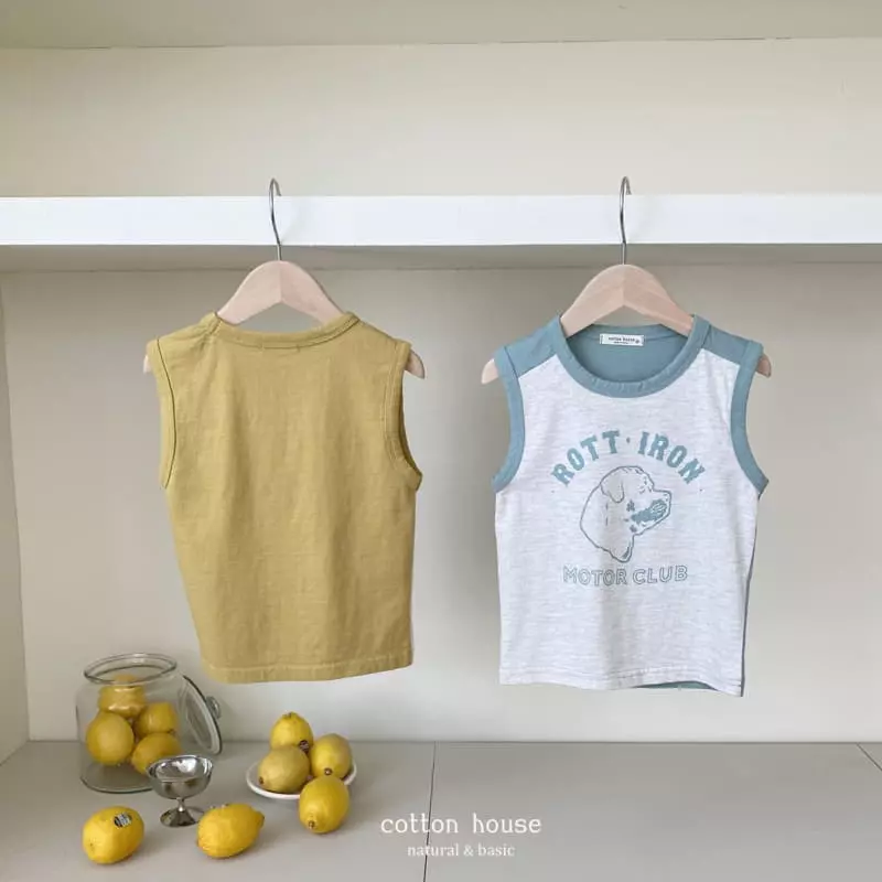 Cotton House - Korean Children Fashion - #littlefashionista - Color Sleeveless Tee - 2