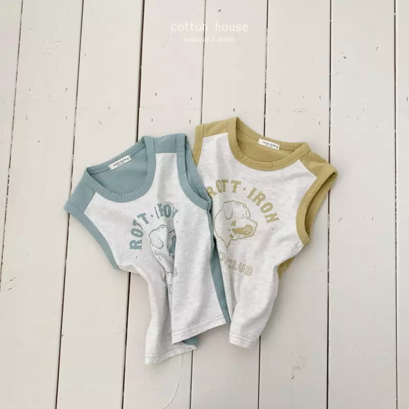 Cotton House - Korean Children Fashion - #magicofchildhood - Color Sleeveless Tee - 3