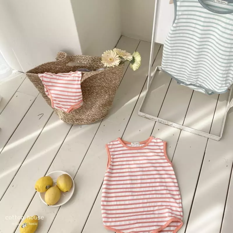 Cotton House - Korean Children Fashion - #magicofchildhood - Slush Sleeveless Bodysuit - 8