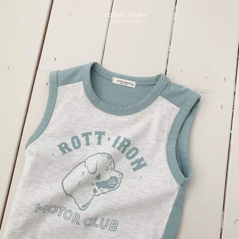 Cotton House - Korean Children Fashion - #magicofchildhood - Color Sleeveless Tee - 4