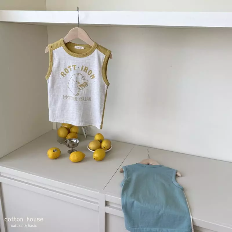 Cotton House - Korean Children Fashion - #stylishchildhood - Color Sleeveless Tee - 8