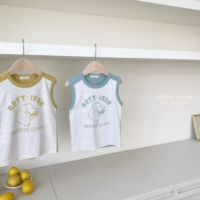 Cotton House - Korean Children Fashion - #todddlerfashion - Color Sleeveless Tee - 6