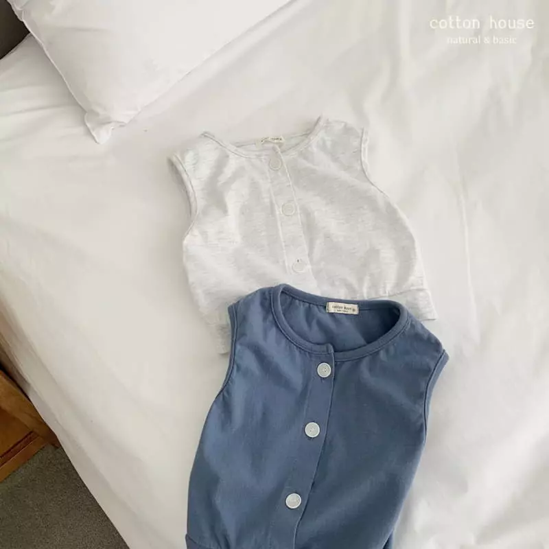 Cotton House - Korean Children Fashion - #todddlerfashion - Danjjack Sleeveless