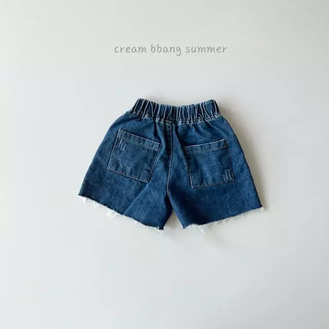Cream Bbang - Korean Children Fashion - #discoveringself - A Line Denim Shorts