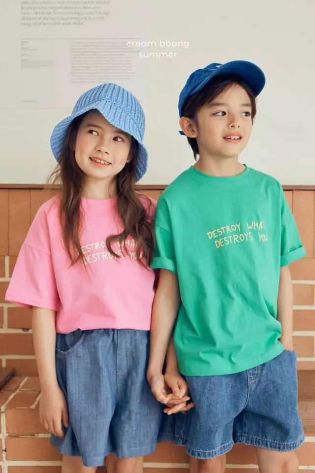 Cream Bbang - Korean Children Fashion - #fashionkids - Whats Tee - 3