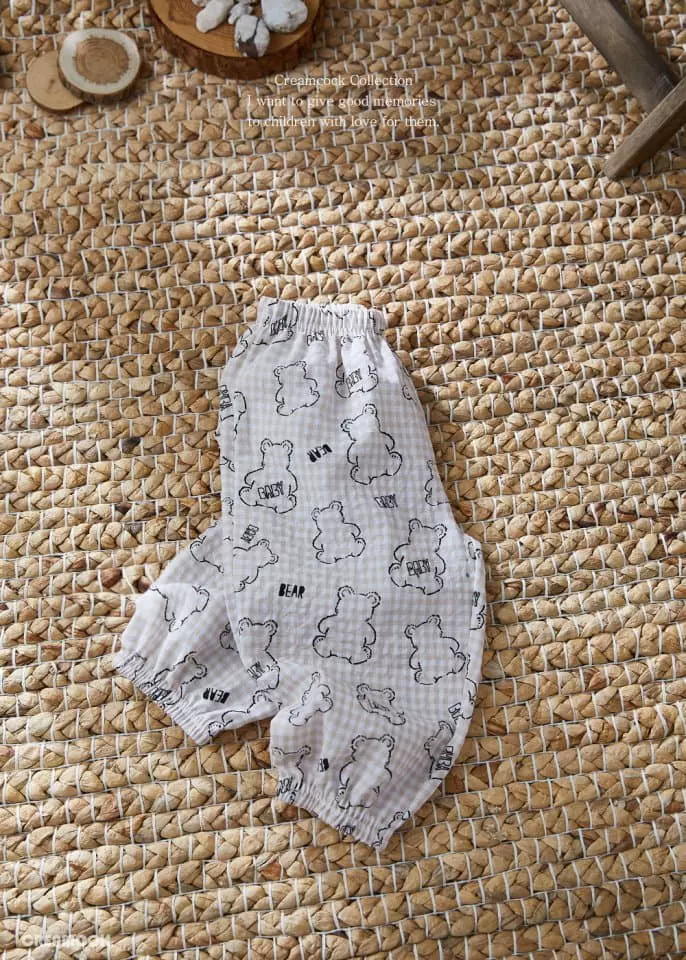 Creamcok - Korean Children Fashion - #kidzfashiontrend - Kitch Bear Check Pants - 4