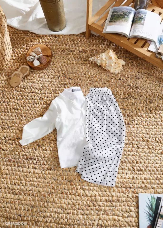 Creamcok - Korean Children Fashion - #childofig - Solsol Dot Top Bottom Set - 5
