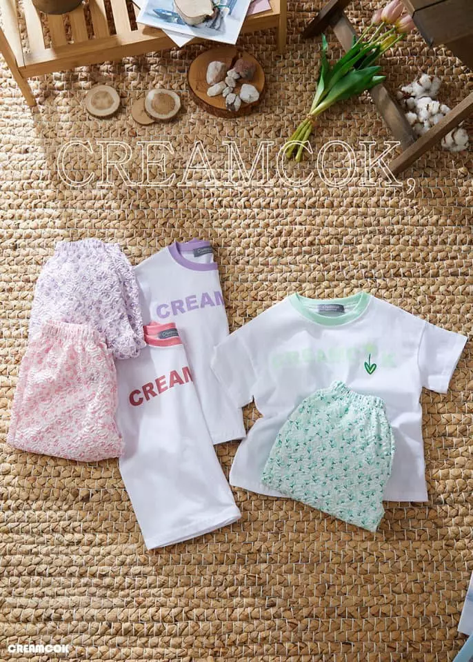 Creamcok - Korean Children Fashion - #childrensboutique - Cream Cok Cooling Top Bottom Set