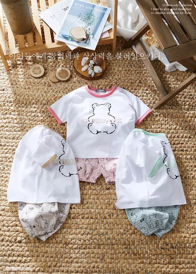 Creamcok - Korean Children Fashion - #designkidswear - Cok Bear Top Bottom Set - 3