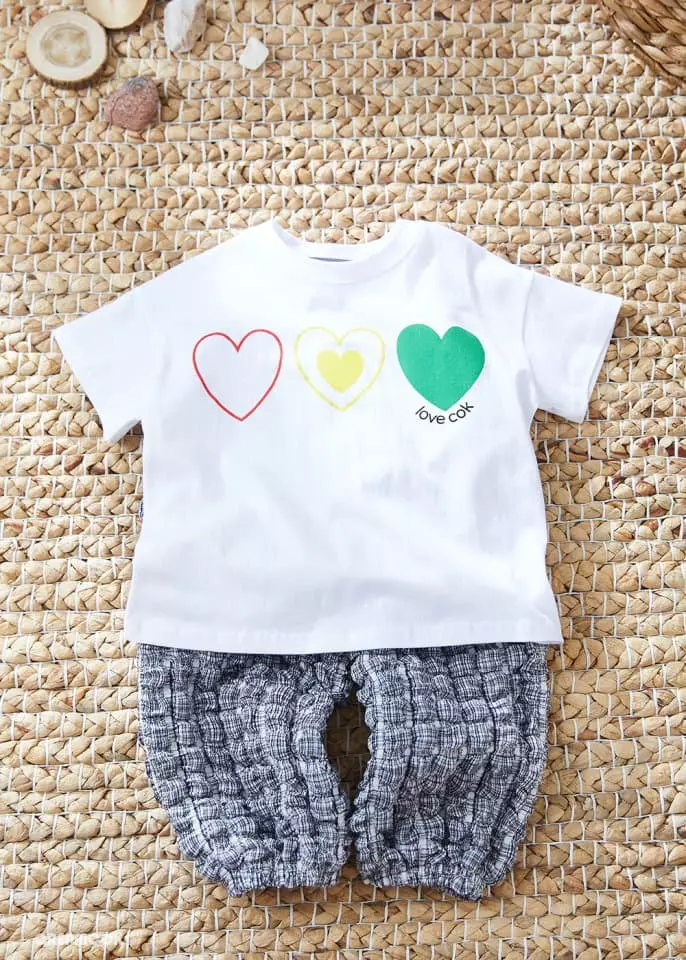 Creamcok - Korean Children Fashion - #fashionkids - Heart Pompom Top Bottom Set - 12