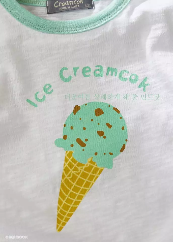 Creamcok - Korean Children Fashion - #kidsstore - Ice Cream Col Top Bottom Set - 10