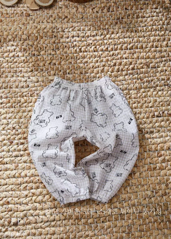 Creamcok - Korean Children Fashion - #kidsstore - Kitch Bear Check Pants - 2