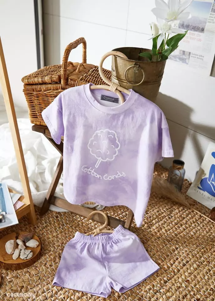 Creamcok - Korean Children Fashion - #kidzfashiontrend - Cotton Candy Top Bottom Set - 9