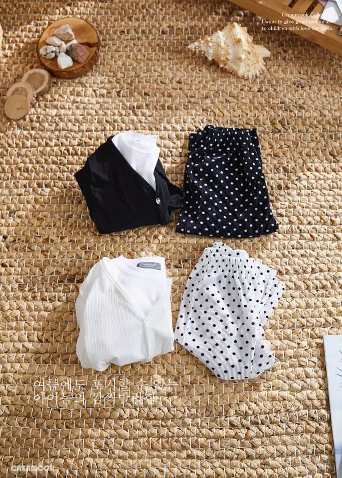 Creamcok - Korean Children Fashion - #magicofchildhood - Solsol Dot Top Bottom Set