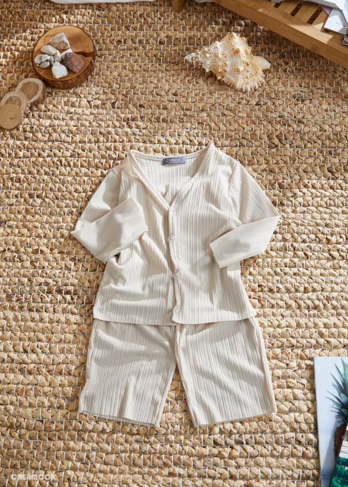 Creamcok - Korean Children Fashion - #minifashionista - Solsol Pleats Top Bottom Set - 3