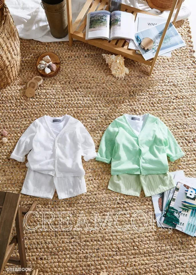 Creamcok - Korean Children Fashion - #minifashionista - Hot Summer Top Bottom Set - 2