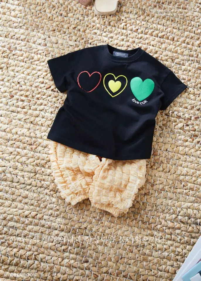 Creamcok - Korean Children Fashion - #todddlerfashion - Heart Pompom Top Bottom Set - 5