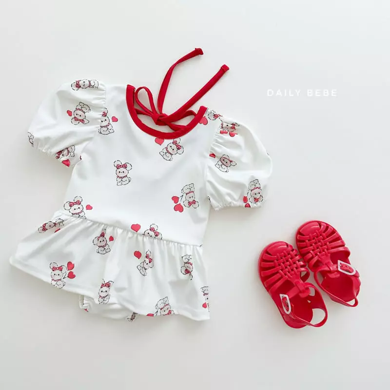 Daily Bebe - Korean Children Fashion - #Kfashion4kids - Puff One-piece Swimwear - 6