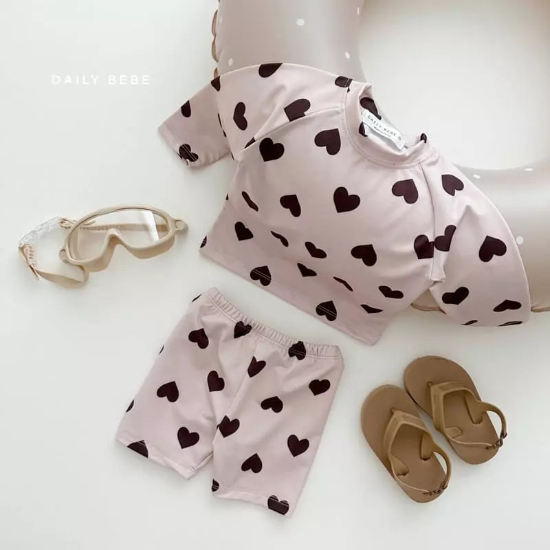 Daily Bebe - Korean Children Fashion - #designkidswear - Heart Rashguard
