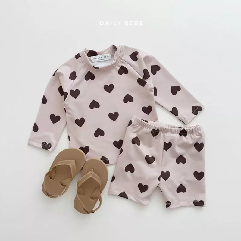 Daily Bebe - Korean Children Fashion - #discoveringself - Heart Rashguard - 2