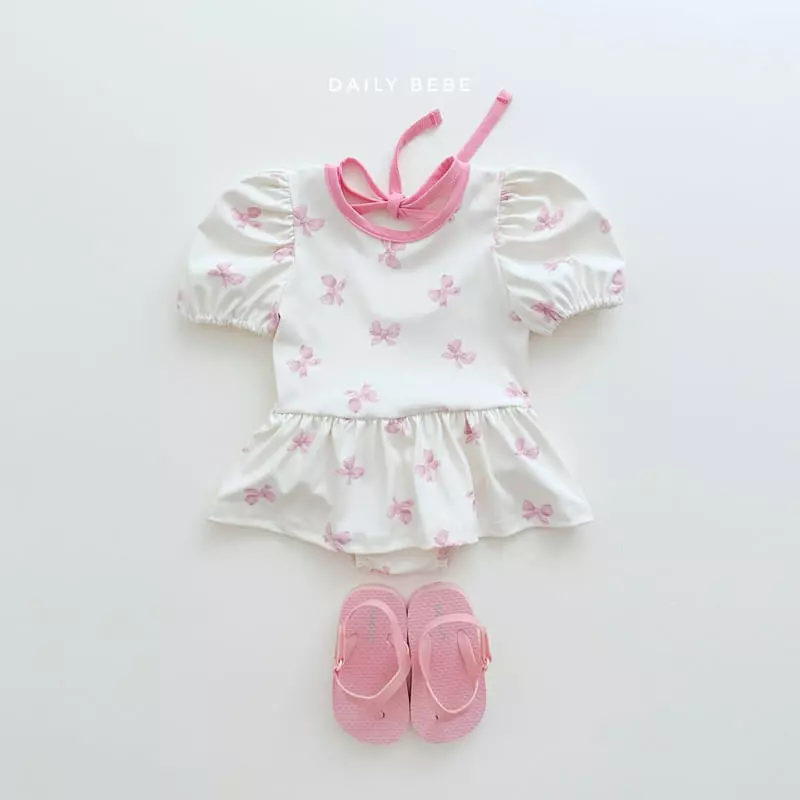 Daily Bebe - Korean Children Fashion - #discoveringself - Puff One-piece Swimwear