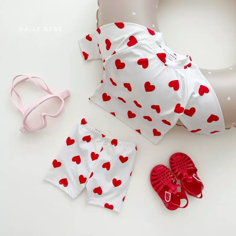 Daily Bebe - Korean Children Fashion - #fashionkids - Heart Rashguard - 3