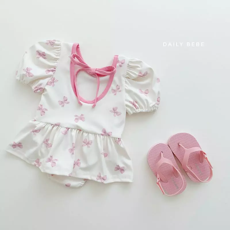 Daily Bebe - Korean Children Fashion - #fashionkids - Puff One-piece Swimwear - 2