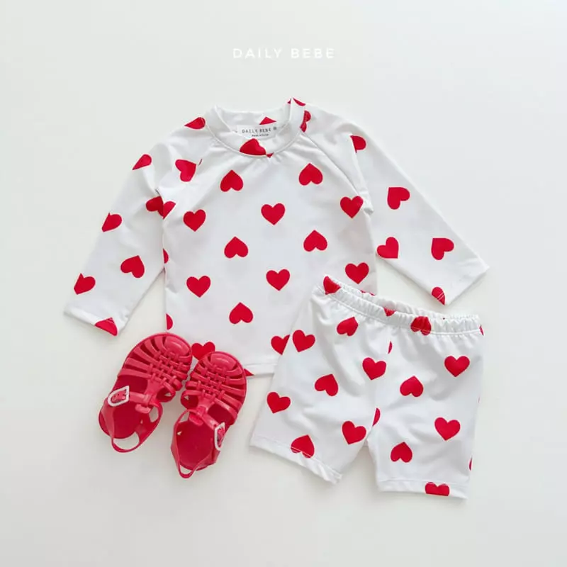 Daily Bebe - Korean Children Fashion - #fashionkids - Heart Rashguard - 4