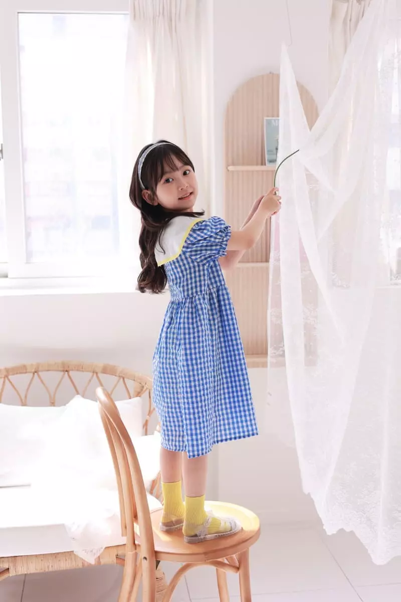 Dalla - Korean Children Fashion - #Kfashion4kids - Ribbon Check One-piece - 11