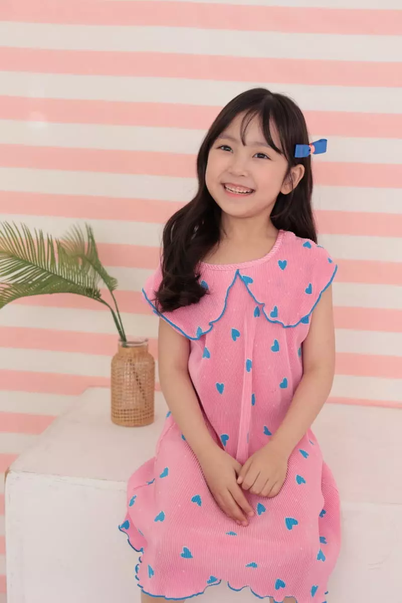 Dalla - Korean Children Fashion - #childofig - Heart Pleats One-piece - 5