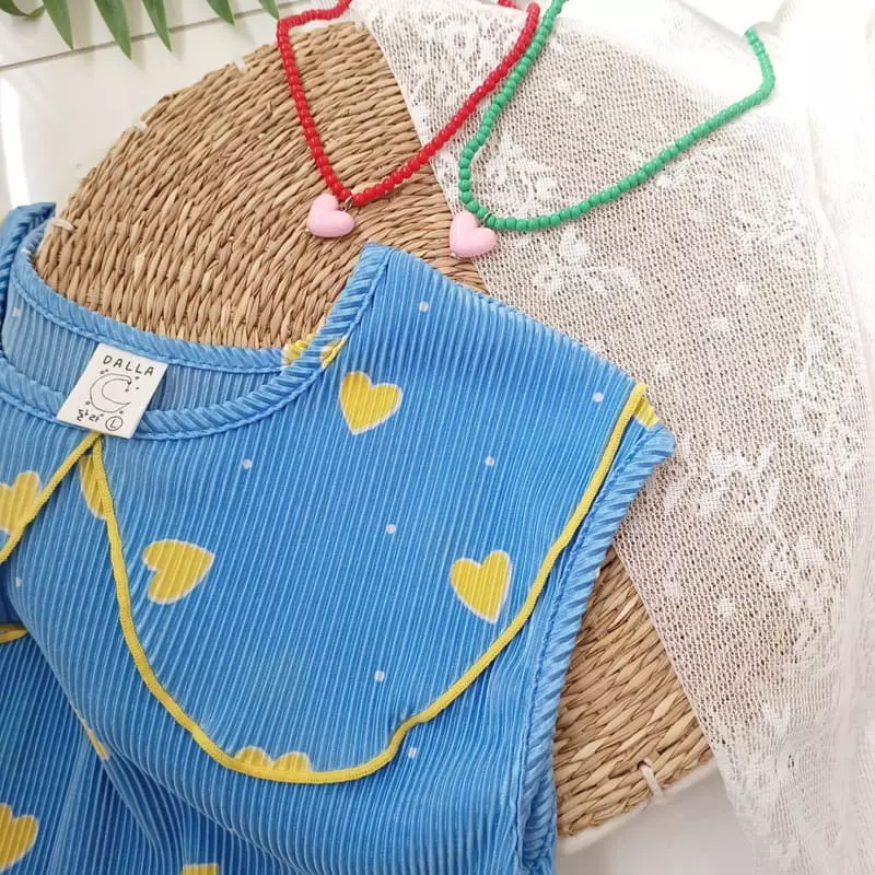Dalla - Korean Children Fashion - #kidsstore - Heart Pleats One-piece - 11