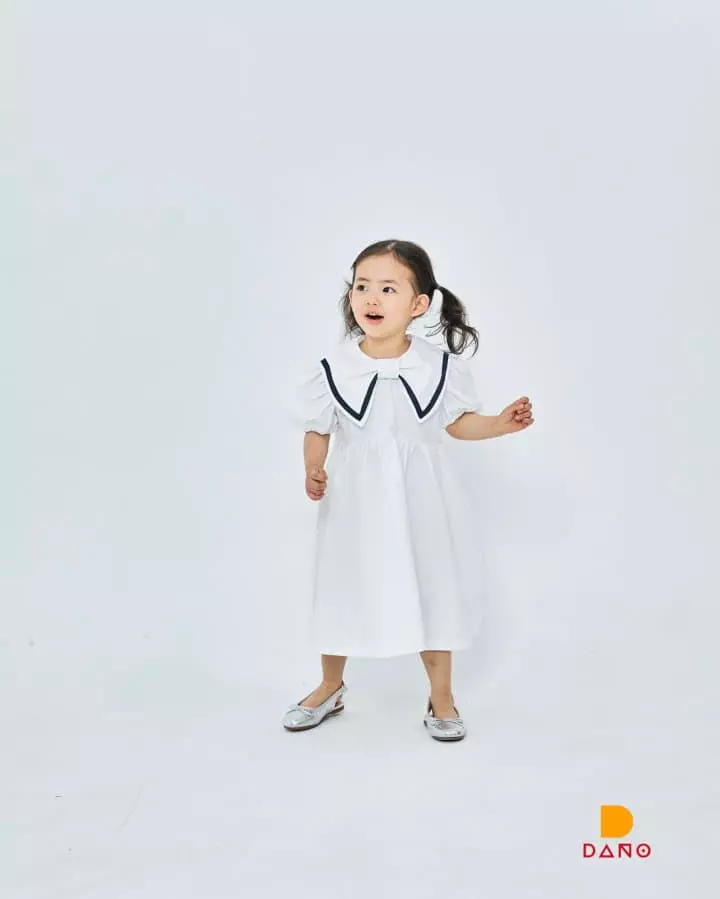 Dano - Korean Children Fashion - #fashionkids - Wave Collar One-piece - 4