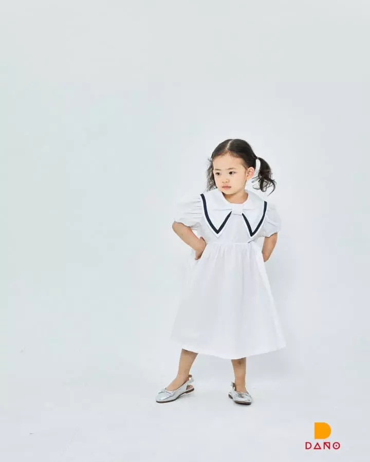 Dano - Korean Children Fashion - #kidzfashiontrend - Wave Collar One-piece - 6