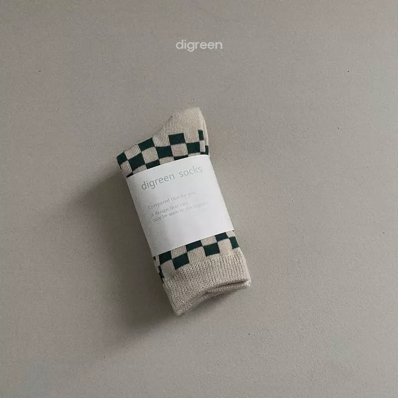 Digreen - Korean Children Fashion - #Kfashion4kids - Checker Boad Socks - 2