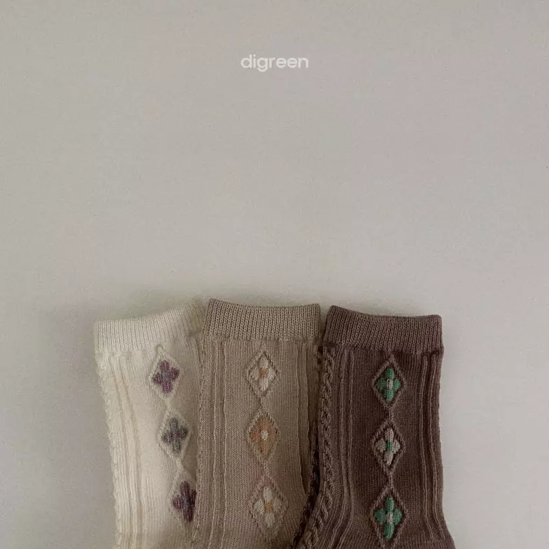 Digreen - Korean Children Fashion - #Kfashion4kids - Natural Flower Socks