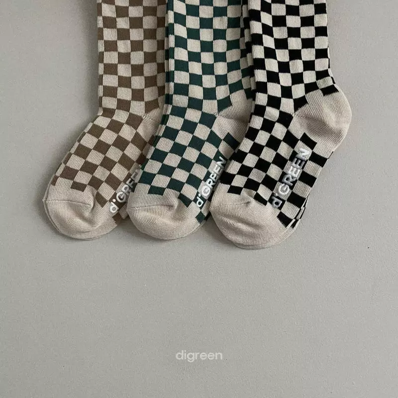 Digreen - Korean Children Fashion - #littlefashionista - Checker Boad Socks - 3