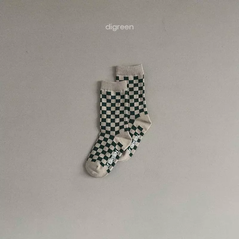 Digreen - Korean Children Fashion - #minifashionista - Checker Boad Socks - 5